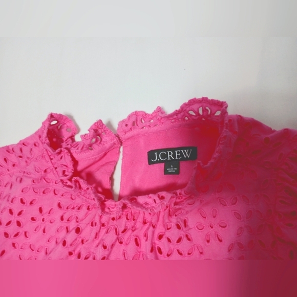 J.Crew Ladies Smocked Puff Sleeve Top In Eyelet . Size S - Picture 7 of 8